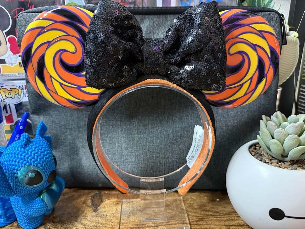 EUC Disney Parks Minnie Mouse Halloween Sweet & Spooky Lollipop Ears Headband